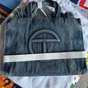 Telfar Denim Tote Bag Medium NWT